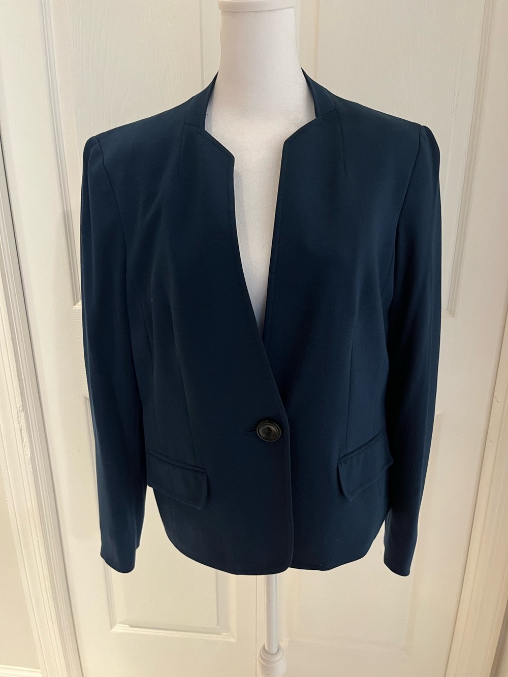 Kasper Navy Single-Button Women's Blazer Jacket